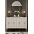 Hanah Home komoda Ayshe 120, 120 cm, bela / travertin / srebrna