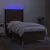 Vidaxl Box spring postelja z vzmetnico LED temno rjava 100x200cm blago