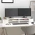 Stalak za monitor bijeli 100 x 27,5 x 15 cm od masivne borovine