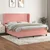 Vidaxl Box spring postelja z vzmetnico roza 180x200 cm žamet