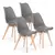 ModernHome trpezari?ske stolice set od 4 Filipo tamno sive