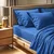 Tonne Bleue - Plava Ranforce Dupla XL Posteljina