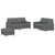 3-dijelni set sofa s jastucima tamnosivi od tkanine