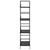 Police za knjige s 4 razine crne 60 x 27,6 x 124,5 cm drvene