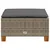 Vrtni tabure s jastukom sivi 63,5x56x32 cm od poliratana