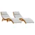 Ležaljka za sunčanje 2 pcs Svijetlo siva Čvrsto drvo akacije