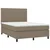 Vidaxl Box spring postelja z vzmetnico LED taupe 140x200 cm blago