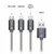 Connect IT Wirez 3v1 USB-C & Micro USB & Lightning, srebrno siva, 1,2 m