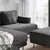 UPPAKRA Modularna sofa trosed, s lenjivcem, levo sa stoličicom/Johanneshov tamnosiva