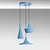 Conceptum Hypnose Luster Tom-3556, 45-135cm, O45 cm, 3xE27 , Plavi