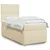 Vidaxl Box spring postelja z vzmetnico krem 90x200 cm blago