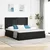Krevet s od storage s uzglavljem Crna 180 x 200 cm Baršun