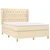 Vidaxl Box spring postelja z vzmetnico krem 140x190 cm blago