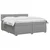 vidaXL Postelja boxspring z vzmetnico Svetlo siva 200 x 200 cm Blago