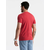 Ombre BASIC mens classic cotton tee-shirt with a crew neckline - red melange