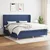 Vidaxl Box spring postelja z vzmetnico modra 200x200 cm blago