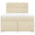 vidaXL Box spring postelja z vzmetnico krem 140x200 cm blago