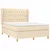 Vidaxl Box spring postelja z vzmetnico krem 140x200 cm blago