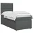 vidaXL Postelja boxspring z vzmetnico Temno siva 90 x 200 cm Blago