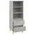 Visoka komoda boja betona 40 x 36 x 110 cm konstruirano drvo