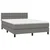 Vidaxl Box spring postelja z vzmetnico LED temno siva 140x190 cm blago