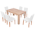 Jedilna miza in stoli 7 delni komplet umetno usnje hrast krem