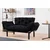 Atelier del Sofa Dvosed na razvlačenje Nitta 155x85x70cm Crni