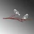 Aberto Design Dekorativna figura Bird on the branch 28, 20x45 cm, 1.5 mm, Bela