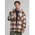 Big Check Hooded Shirt Jacket White Sand/Brown