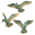 Atelier Del Sofa Set dekorativnih figura BIRDS 1,25x5x11, 20x4x17, 21x6x13, 3 komada, Zlatna boja