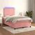 Vidaxl Box spring postelja z vzmetnico LED roza 120x190 cm žamet