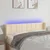 Vidaxl LED posteljno vzglavje krem 147x16x78/88 cm blago