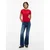 Tommy Jeans Majica ESS  rdeča / bela