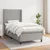 Vidaxl Box spring postelja z vzmetnico svetlo siv 100x200 cm blago