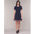 TOMMY HILFIGER ženska kratka obleka ANGELA GLOBAL STP DRESS SS SLV, modra