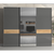 JELA Klizni plakar PK281-OG/ON - kolekcija Onyx - Antracit HG lak/Pacifik orah lak - 272x224x61 cm