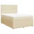 Vidaxl Box spring postelja z vzmetnico krem 140x190 cm blago