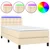 Vidaxl Box spring postelja z vzmetnico LED krem 90x190 cm blago