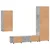 Set TV komoda FLORIN 3 pcs Betonski sivi Konstruirano drvo