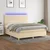 Vidaxl Box spring postelja z vzmetnico LED krem 180x200 cm blago