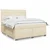 Vidaxl Box spring postelja z vzmetnico krem 180x200 cm blago
