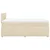 Vidaxl Box spring postelja z vzmetnico krem 120x190 cm blago