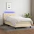 Vidaxl Box spring postelja z vzmetnico LED krem 90x190 cm blago