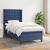 shumee Box spring postelja z vzmetnico moder 90x200 cm blago