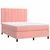 Vidaxl Box spring postelja z vzmetnico LED roza 80x200 cm žamet