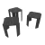 Hanah Home Klub sto Lori 44,5x41x44,5cm Crno-Mermer