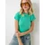 Happiness Istanbul Womens Light Green Crew Neck Basic Sandy T-Shirt