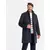 Ombre Mens unbuttoned coat with wool - navy blue