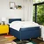Vidaxl Box spring postelja z vzmetnico modra 120x190 cm blago