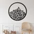 WallXpert metalni zidni ukras 5063, geometrijske planine u krugu, 45 x 45 cm, crni